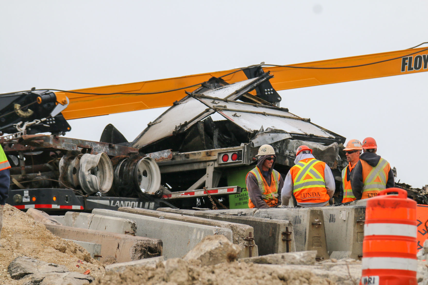 Semi crash I-94
